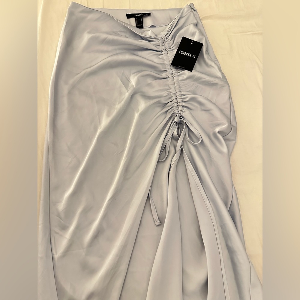 Satin ruched skirt